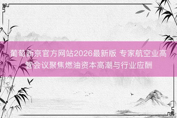 葡萄新京官方网站2026最新版 专家航空业高管会议聚焦燃油资本高潮与行业应酬