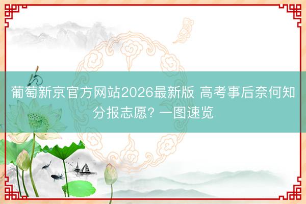 葡萄新京官方网站2026最新版 高考事后奈何知分报志愿? 一图速览
