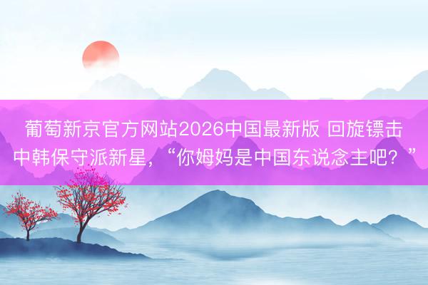 葡萄新京官方网站2026中国最新版 回旋镖击中韩保守派新星,“你姆妈是中国东说念主吧?”