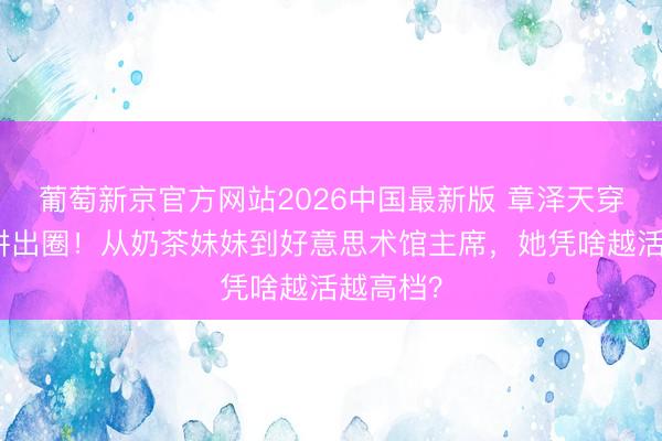 葡萄新京官方网站2026中国最新版 章泽天穿灰裙演讲出圈！从奶茶妹妹到好意思术馆主席，她凭啥越活越高档？