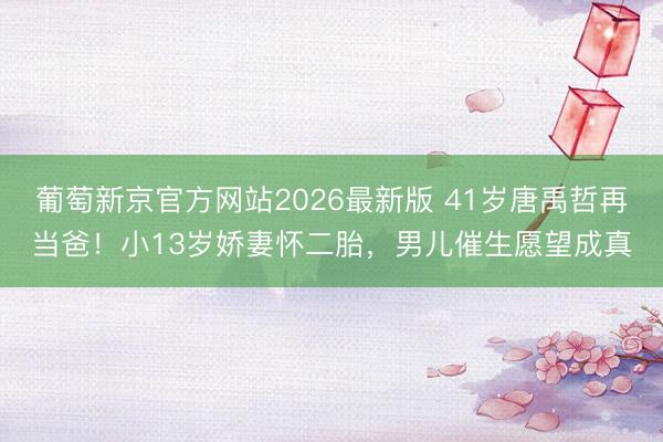 葡萄新京官方网站2026最新版 41岁唐禹哲再当爸!小13岁娇妻怀二胎,男儿催生愿望成真