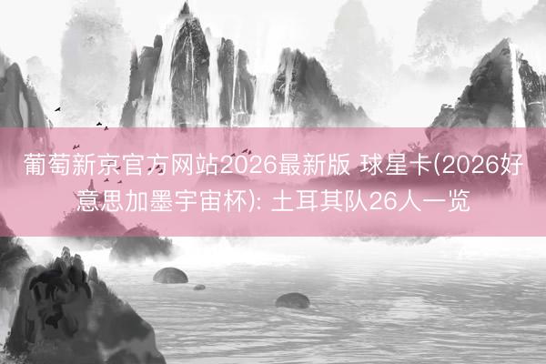 葡萄新京官方网站2026最新版 球星卡(2026好意思加墨宇宙杯): 土耳其队26人一览